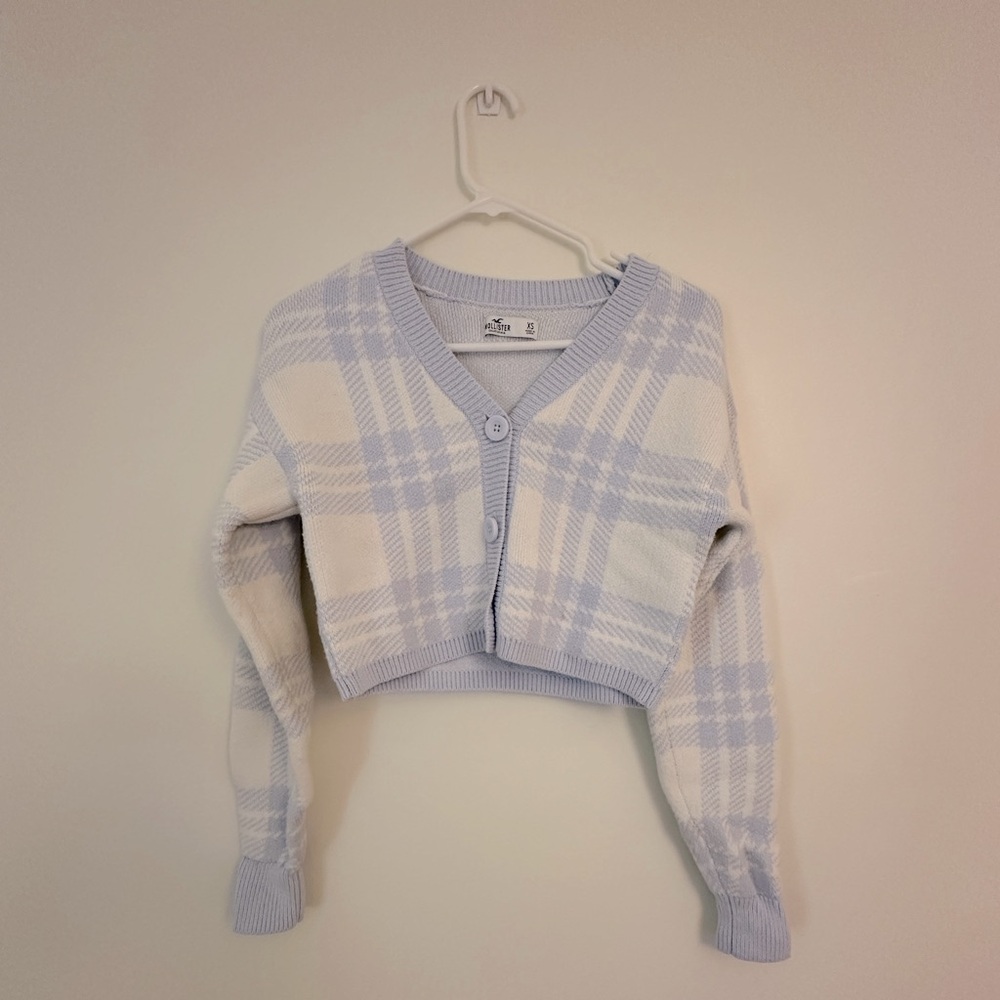 Blue and White Hollister Sweater Size XS